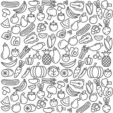 Fruit Doodle, Fruit Sketch, Vegetable Drawing, Doodle Png, Apple Vector, Vector Doodle, Doodle Vector, Fruit Logo, Food Doodles