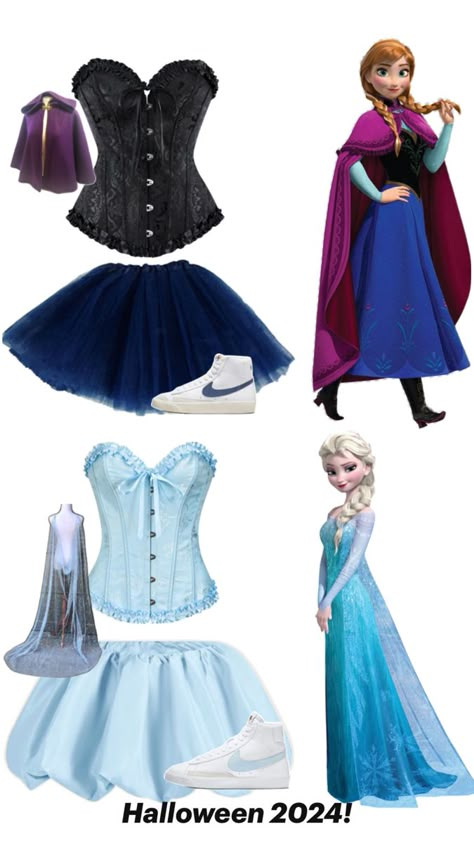 Anna And Elsa Halloween Costume, Elsa Costume Adult, Anna Halloween Costume, Adult Anna Costume, Elsa Halloween Costume, Frozen Halloween, Frozen Outfits, Anna Und Elsa, Anna Costume