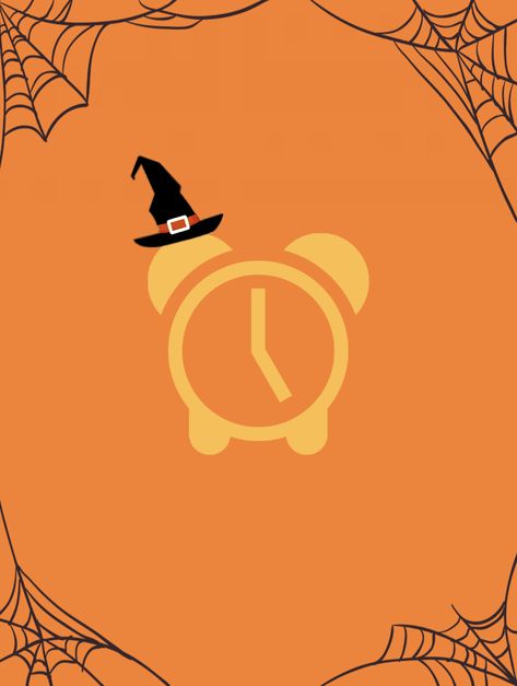 Halloween themed backround and app icon, Clock Fall Clock App Icon, Halloween Ios, Icon Clock, Fall Homescreen, Halloween Clock, Fall Icons, Ipad Layout, Theme Iphone, Iphone Themes