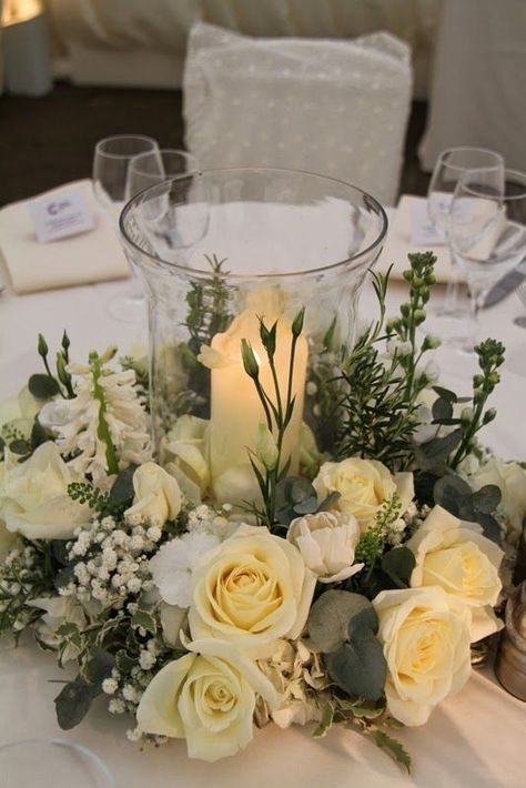 Church Reception, Wedding Candles Table, Bride And Bridesmaids, Wedding Church, Wedding Floral Centerpieces, Wedding Table Decorations, Wedding Arrangements, Deco Floral, Candle Centerpieces