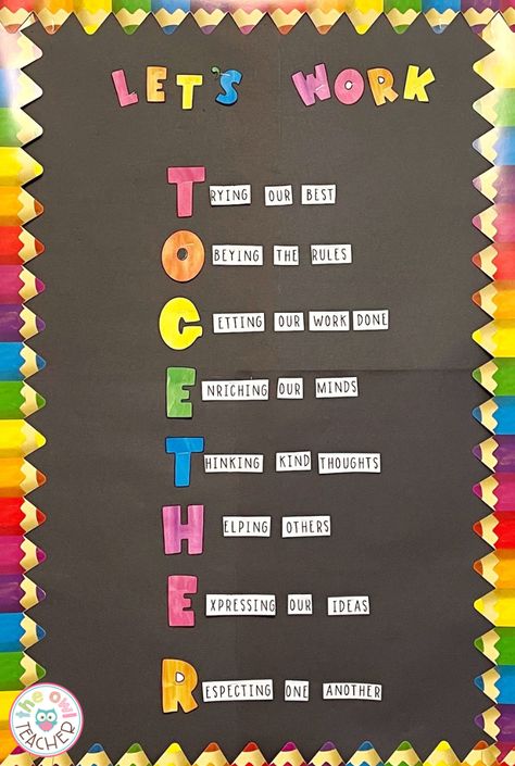 Accountability Bulletin Boards, Class Room Activity For Students, English Board Decoration Ideas, Motivational Bulletin Boards Elementary, Class Display Board Ideas, Meet The Team Bulletin Board, Display Board Decoration For School, Soft Board Decoration Ideas For School, School Display Board Ideas