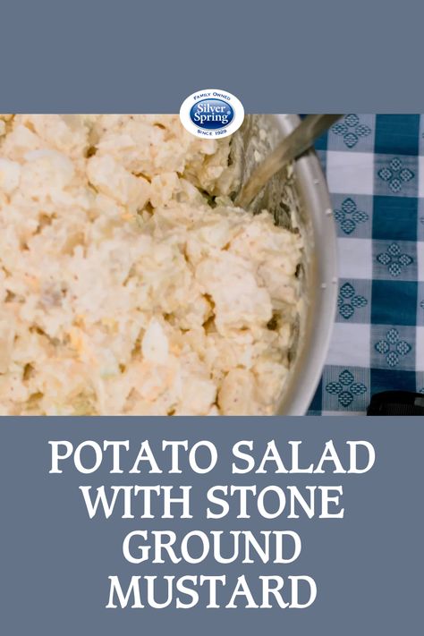 Add a tangy twist to your potato salad with Silver Spring Stone Ground Mustard! This flavorful recipe combines tender potatoes, crisp veggies, and a generous dollop of Stone Ground Mustard for a delightful Zing. Elevate your side dish game with this potato salad. #StoneGroundMustard #Mustard #FlavorfulSideDish #PotatoSalad #GiveItZing Stone Ground Mustard, Spring Potato, Great Lunch Ideas, Mustard Recipe, Stone Ground, Ground Mustard, How To Make Salad, Spring Recipes, Silver Spring