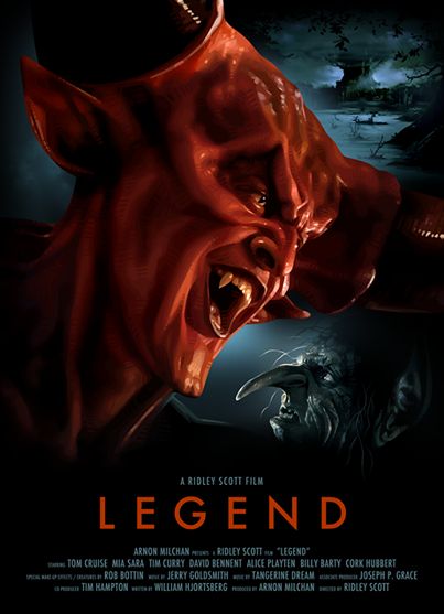 Ridley Scott's "Legend" (1985) Legend 1985, Legend Poster, Art Musical, Fan Poster, Ange Demon, Horror Lovers, Horror Posters, Ridley Scott, All Animals