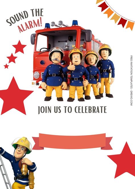 Free FREE Fireman Sam Birthday Invitation Templates Fireman Sam, the beloved animated character, has captured the hearts of children for years with his heroic deeds and adventurous spirit. If your child is a fan of Fireman Sam, why not throw them a thr... Fireman Sam Birthday Party, Preschool Pictures, Fireman Birthday, Fireman Sam, Free Printable Birthday Invitations, Free Printable Invitations, Free Invitation Templates, Fourth Birthday, Printable Birthday Invitations