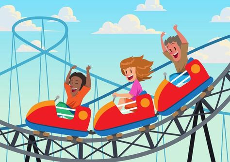 Ride Rollercoaster Rollercoaster Drawing, Fair Rides, Theme Parks Rides, Music Tattoo Designs, City Vector, Amusement Park Rides, Blue Sunset, Fun Fair, Hand Drawn Vector Illustrations