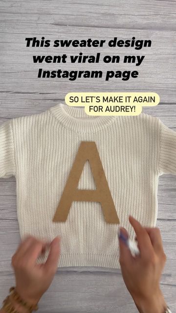 Sewing Name On Sweater, What Do You Need For Hand Embroidery, How To Embroider On Knitted Items, Embroidering A Sweatshirt, Embroider Sweater With Yarn, Hand Embroidered Mama Sweatshirt, Hand Embroidery Sweater Diy, How To Sew Letters On Fabric, Hand Embroidered Clothes Diy