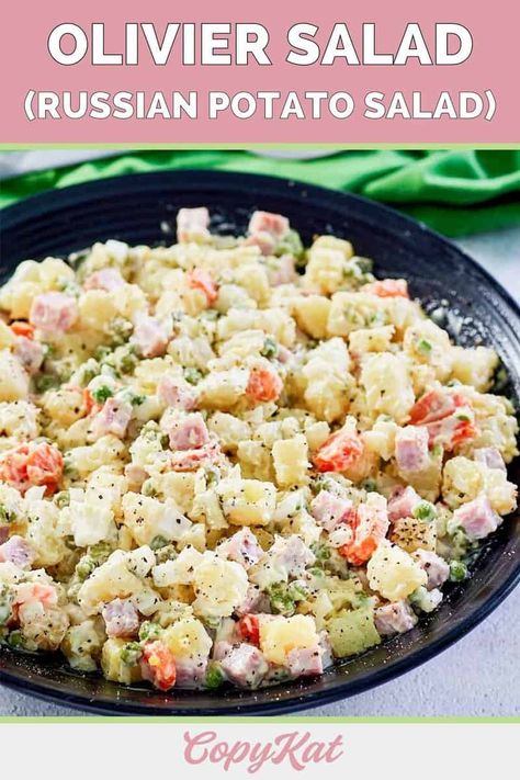 Salad With Meat, Russian Potato Salad, Olivier Salad, The Best Potato Salad, Russian Restaurant, American Potato Salad, Best Potato Salad, Baked Potato Casserole, Meat Salad