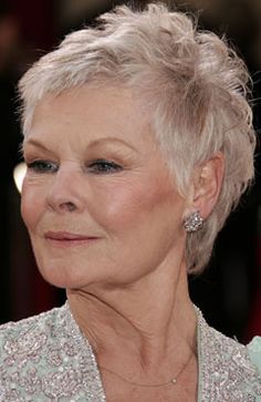 Short Fine Hair Cuts, Judy Dench Hair, Judy Dench, Fine Hair Cuts, Oscar Hairstyles, Short Hairstyles Fine, Short Haircut Styles, Judi Dench, Short Grey Hair