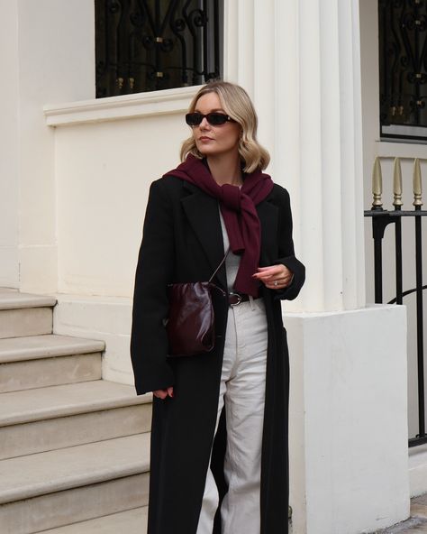 Very happy to get this coat out again for another year, they’ve brought it back again too (Yayy!) so I’ll pop the link on my story & over on the ltk app @shop.ltk 🖤 Knit @andotherstories Bag & jeans @cosstores Coat @mango Loafers @flattered Belt @marksandspencer . . . autumn outfit, styling burgundy, black tailored coat, autumn style, london style, ootd #autumnoutfit #stylingburgundy #blacktailoredcoat #ootd #autumnstyle #londonstyle Mango Loafers, York Outfits, Bag Jeans, Burgundy Bag, New York Outfits, Outfit Styling, Coat Autumn, London Style, Tailored Coat