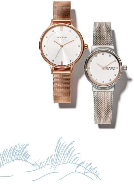 Watches for Men & Women, Bags, Jewellery & Wallets - Skagen Skagen Watches Women, Skagen Watches, Brown Leather Watch, Minimalist Watch, Watches Women, Watches For Women, Stainless Steel Mesh, Skagen, Steel Mesh