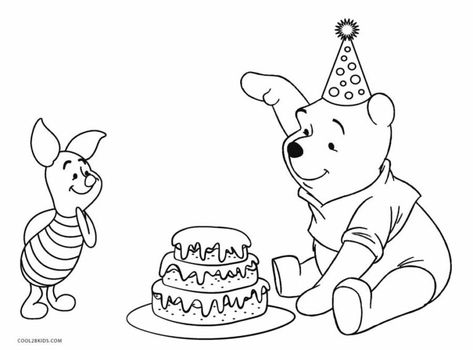 Free Printable Winnie the Pooh Coloring Pages For Kids Winnie The Pooh Coloring Pages, Pooh Coloring Pages, Cake Coloring, Winnie The Pooh Drawing, Winnie The Pooh Halloween, Happy Birthday Coloring Pages, Owl Coloring Pages, Pooh Birthday, Winnie The Pooh Christmas