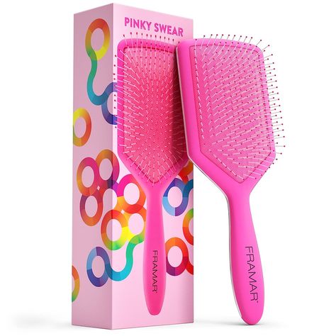 You can brush your hair like Barbie with this big paddle brush! But seriously, paddle brushes are superior. #barbie #barbiemovie #barbieaesthetic #beachaesthetic #barbie2023 #barbiepink #barbiepinkaesthetic #barbiesummer #pink #pinkaesthetic #barbiestyleaesthetic Kids Hair Products, Blowdry Styles, Curly Hair Brush, Curly Hair Accessories, Detangling Hair Brush, Blow Dry Hair, Paddle Brush, Tangled Hair, Detangler Spray