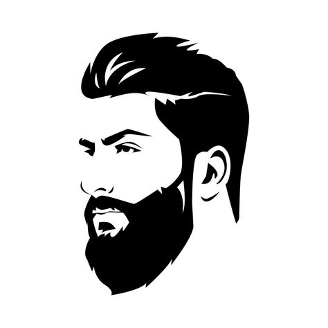 portrait of handsome man silhouette with mohawk hairstyle, beard. cool. vector graphic. isolated on white background Beard Silhouette, Beard Vector, Cool Vector, Mohawk Hairstyle, Man Silhouette, Beard Men, A Darker Shade Of Magic, Mohawk Hairstyles, Handsome Man