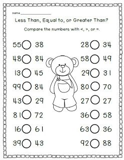 FREEBIE - Less than, equal to and greater than. Greater Than Less Than, Comparing Numbers, Math Number Sense, 1st Grade Math Worksheets, Math School, Math Work, Kindergarten Math Worksheets, Homeschool Math, Math Numbers