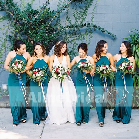 Teal Chiffon Halter Maxi Simple Bridesmaid Dresses For Summer Wedding, AB1216 Wedding Ideas Teal, Wedding Categories, Bridesmaid Dresses For Summer, Turquoise Bridesmaid Dresses, Bahamas Wedding, Party Colors, Bridesmaids Bouquet, Simple Summer Dresses, Dresses For Summer