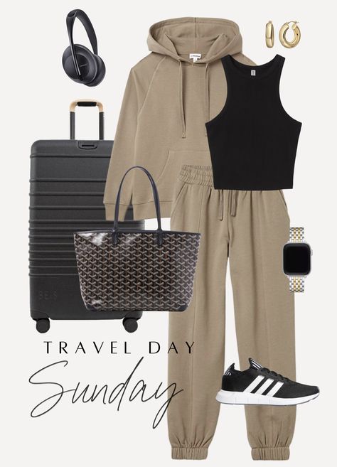 Flight Outfit, Comfy Travel Outfit, Comfy Travel, Essentials List, Long Flights, Travel Outfits, Weekly Outfits, Mode Casual, Airport Outfit