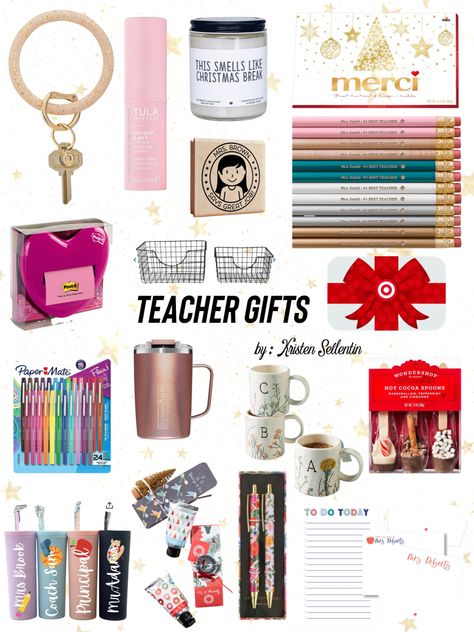 Gift ideas for the teachers in your life! Gifts For High School Students, Teacher Supplies Gift, Teacher Christmas Gift Ideas, Top Teacher Gifts, Teacher Assistant Gifts, Teacher Holiday Gifts, Teacher Gift Baskets, Teacher Gift Ideas, Preschool Teacher Gifts