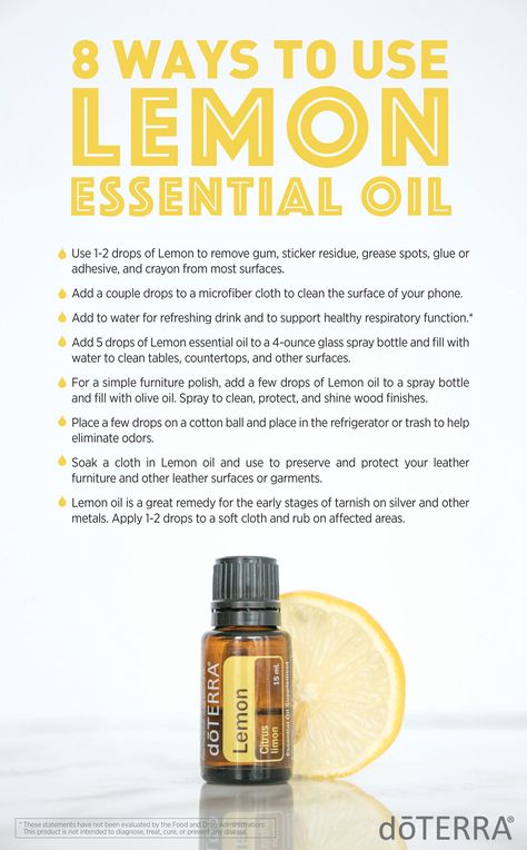 The cleansing, purifying, and invigorating properties of Lemon make it one of the most versatile oils, not to mention the top-selling essential oil that doTERRA offers. Doterra Lemon, Doterra Recipes, Doterra Essential Oils Recipes, Essential Oil Remedy, Lemon Essential Oil, Oil Remedies, Diffuser Recipes, Young Living Oils, Doterra Oils