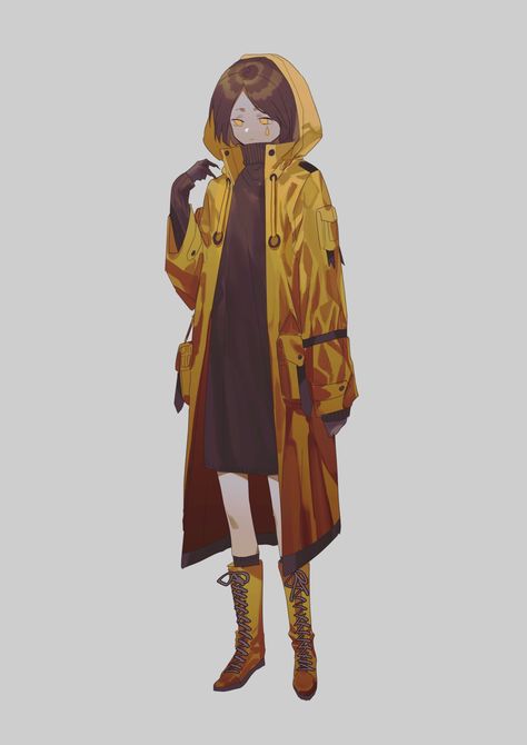 Anime Jacket, Raincoat Outfit, Hunter Outfit, Art Corner, Drawing Clothes, Pose Reference, Drawing Inspiration, Designs To Draw, Art Tutorials