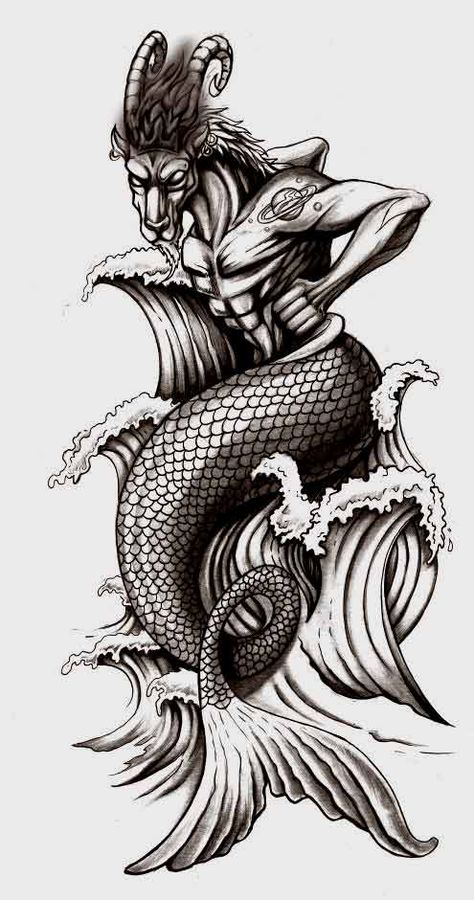 sea demon Capricorn Sign Tattoo, Capricorn Tattoos, Capricorn Art, Capricorn Tattoo, Tattoo Inspiration Men, Zodiac Sign Tattoos, Disney Tattoo, Zodiac Tattoos, Dragon Tattoo Designs