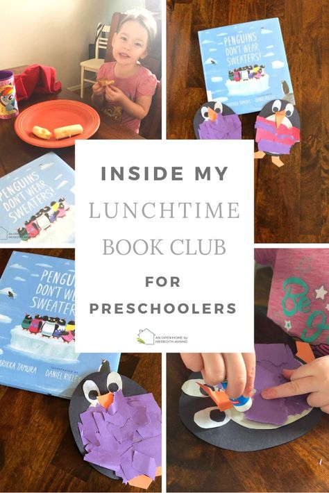 Lunchtime Book Club for Preschoolers - A simple routine of reading and crafts for kids | An Open Home by Meredith Amand Kids Book Club Activities, Book Club Ideas, Sharing Books, Story Crafts, Open Home, Simple Routine, Reading Aloud, Kids Book Club, Food Story