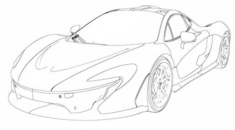 Car McLaren P1 Drawing Mclaren Coloring Pages, Mclaren P1 Drawing, Mclaren Drawing, Mclaren Sketch, Mclaren Sports Car, Car Mclaren, Gt 86, Aston Martin Vulcan, Mclaren 570s