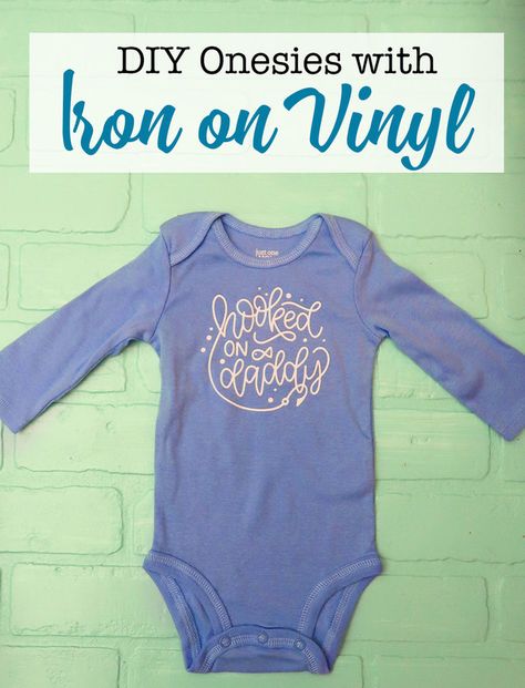 DIY Onesie with Iron On Vinyl with Cricut and EasyPress. #Cricutmade #cricut #babyshower Onesie Station, Shark Onesie, Cricut Decals, Personalized Onesie, Weekend Crafts, Diy Baby Shower Gifts, Iron On Vinyl, Baby Shark, How To Make Diy