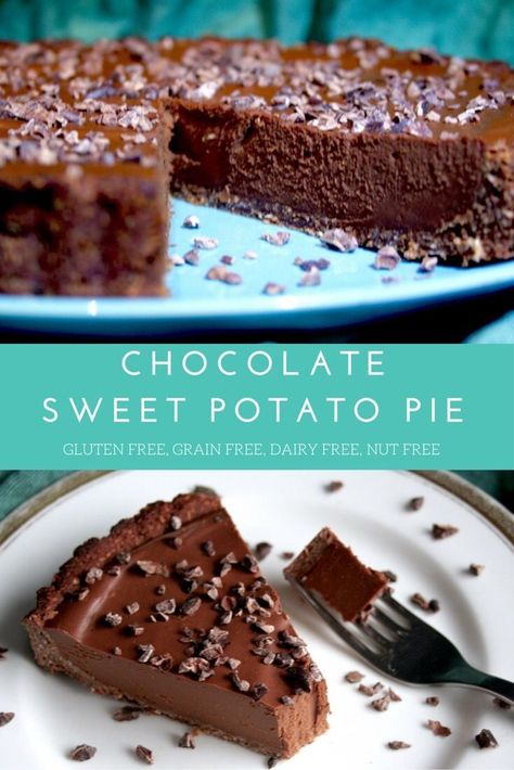 Healthy Sweet Potato Pie, Chocolate Sweet Potato, Aip Vegan, Brownie Crust, Tarte Vegan, Aip Desserts, Stuffed Sweet Potato Healthy, Potato Pie, Sweet Potato Pie