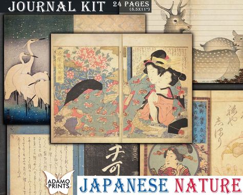 Excited to share the latest addition to my #etsy shop: Japanese Nature Journal Kit, Journal Page, Asian Journal Pack, Digital Junk Journal Kit, Ephemera Journal, Scrapbook Japan Vintage https://etsy.me/3BDPDtU #brown #anniversary #newyears #kidscrafts #sheet #floral #b Journal Nature, Nature Journaling, Japanese Nature, Digital Junk Journal, Journal D'art, Scrapbook Art, Paper Creations, Journal Scrapbook, Japan Vintage