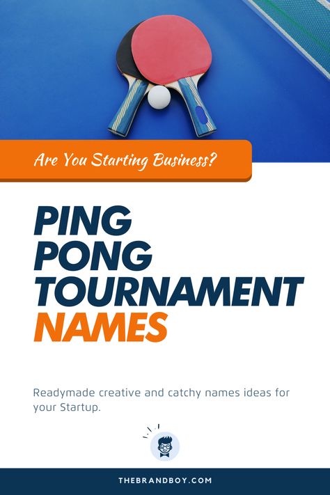 Have you discovered about the Ping Pong tournament within the US? Certainly, it signifies a fun experience offered by party organisations and communities.#BusinessNames #CatchyNamee #NamesIdea #SmallBusinessNames #PingPongTournamentNames Ping Pong Tournament Party, Pick A Title, Ping Pong Tournament, Parlour Names, Pong Tournament, Table Tennis Tournament, Ping Pong Games, Paddle Ball, Next Brand