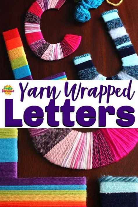 These yarn wrapped initials are fun for tweens and teens to make to display in their room or to give as a gift for a friend. #HappyHooligans #TweenCrafts #YarnCrafts, #LetterCrafts #KidsCrafts101 #KidsCrafts CraftsForKids #KidsActivities #Daycare Summer Crafts For Kids For Teens, Make And Take Crafts For Kids, Crafts With Yarn Easy, Kid Crafts To Sell, Simple Yarn Crafts, Crafts For College Students, Crafts For Boys 8-10, Crafts For Teen Boys, Fun Crafts For Teenagers