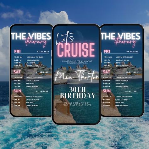 Euphoricrawdesigns - Etsy Yacht Trip, Cruise Itinerary, Travel Template, Birthday Cruise, Vacation Itinerary, Birthday Trip, Itinerary Template, Holiday Invitations, Birthday Weekend