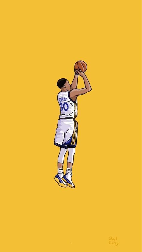 Basketball Live Wallpaper, Cool Basketball Wallpapers, Basketball Artwork, Stephen Curry Wallpaper, Curry Wallpaper, Basketball Drawings, Curry Basketball, Nba Basketball Art, Bola Basket