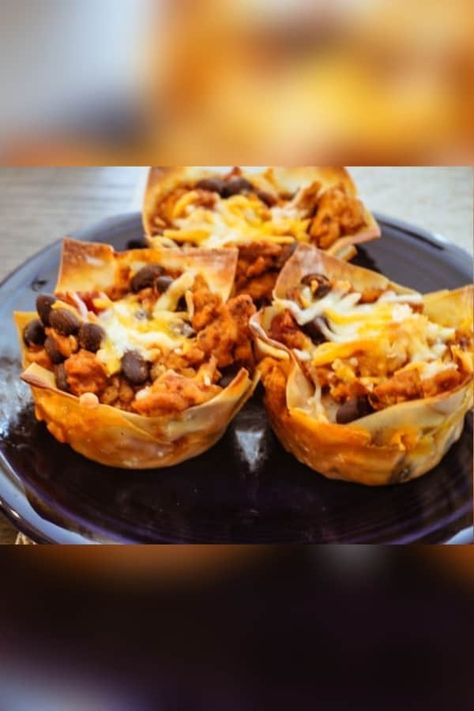 Craving tacos but looking for an innovative way to enjoy them? Look no further than Chicken Taco Wonton “Cupcakes” – a delicious, nutritious dish that is perfect for meal prepping #WeightWatchers #Recipes #Diet Chicken Taco Wontons “cupcakes”, Chicken Taco Wontons, Chicken Taco Wonton Cupcakes, Wonton Wrapper Tacos, Taco Cupcakes Wonton, Taco Wonton, Chicken Wonton Tacos, Wonton Tacos, Ground Turkey Tacos