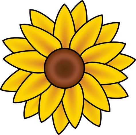 Free Printable Sunflower Stencils | Sunflower clip art - vector clip art online, royalty free & public ... Sunflower Clip Art, Sunflower Template, Sunflower Stencil, Sunflower Images, Sunflower Drawing, Sunflower Gifts, Spring Ideas, Diy Spring, Spring Gifts