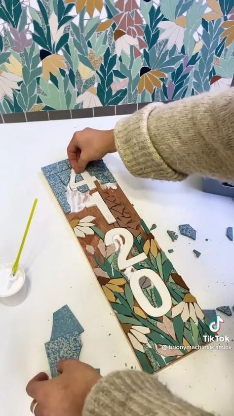 Mosaic Tiles DIY [Video] | Mosaic art diy, Mosaic art projects, Mosaic tiles diy Diy Tile Mosaic Projects, Mosaic Tile Projects Ideas, Mosiac Art Pattern Free Printable, Mosaic Numbers House, Stained Glass Stepping Stones Ideas, Mosaic Tile Crafts Ideas, Mosaic Tile Diy, Tile Mosaic Art Diy, Mosaic Furniture Ideas