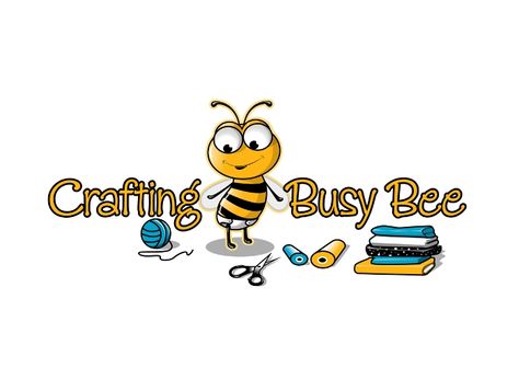 Crafting Busy Bee. What an adorable little bee character logo design. Craft Logo Design, Crafting Logo, Bee Character, Character Logo Design, Ideas For Crafts, Bee Logo, Character Logo, Craft Logo, Logos Ideas