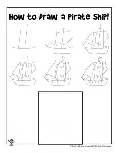 Pirate Ship Template, Draw A Pirate Ship, Ship Template, Pirate Coloring Pages, Pirate Themed Birthday Party, Elementary Art Classroom, Pirate Activities, Pirate Themed Birthday, History Worksheets