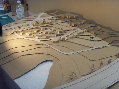 Model Landscape, Site Model, Cardboard Model, Landscape Model, Arch Model, Outdoor Living Design, Architecture Model Making, Landscape Concept, Architectural Section