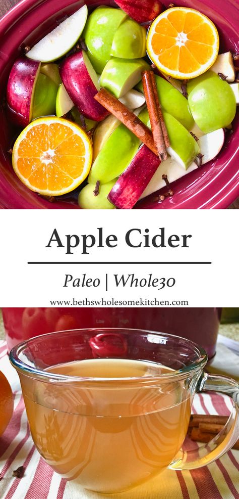 Whole 30 Hot Drinks, Paleo Apple Cider, Crockpot Cider, Healthy Apple Cider, Aip Drinks, Crockpot Apple Cider, Paleo Deserts, Aip Diet Recipes, Aip Meals