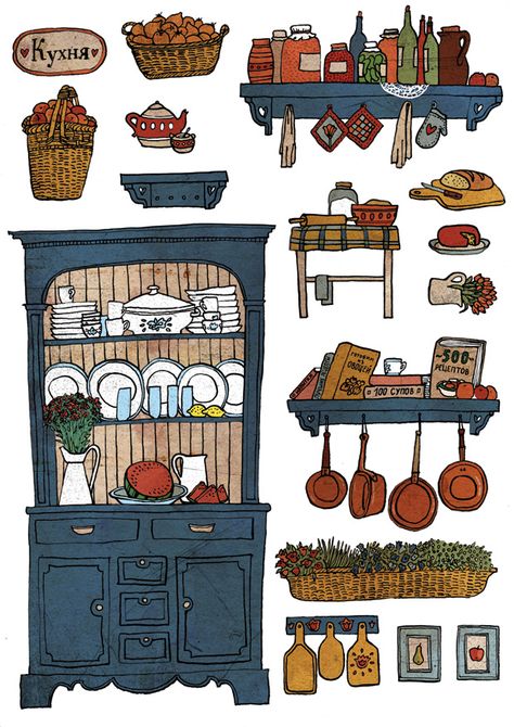 Anya Desnitskaya on Behance Tiny House Illustration, Cupboard Illustration, Dollhouse Illustration, Cardboard Dollhouse, Paper Doll House, House Drawing, Ap Art, Night Painting, Prop Design