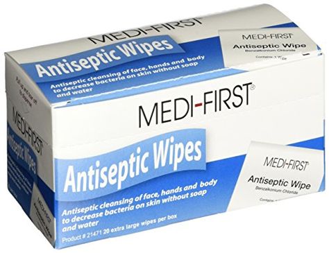 Medique Products 21471 Antiseptic Wipes 20 Per Box *** You can get more details by clicking on the image. Antiseptic Wipes, 72 Hour Kits, Benzalkonium Chloride, Skin Hand, Essential Products, Emergency Supplies, Survival Prepping, Medical Equipment, Clean Face