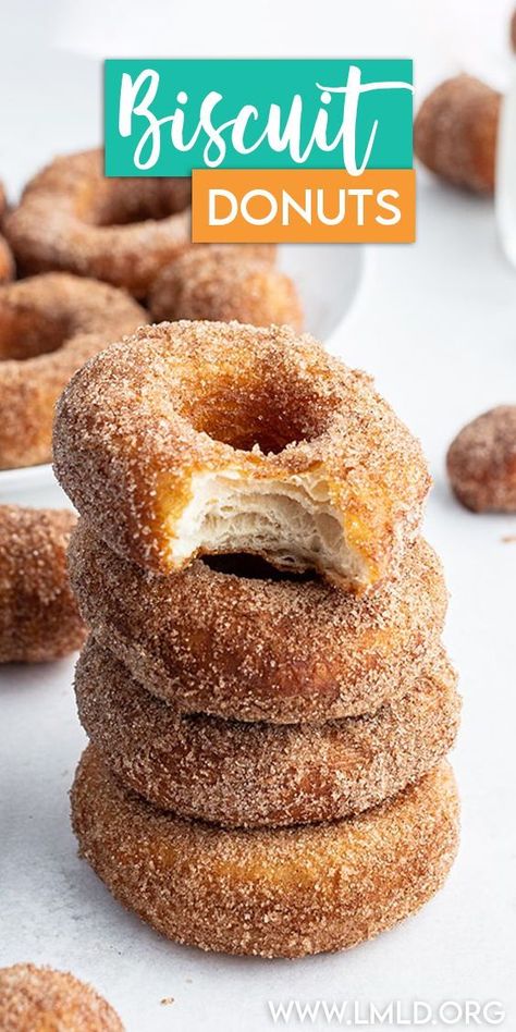 These cinnamon sugar biscuit donuts are such a delicious breakfast, or treat idea! They’re easy to make, and you can have homemade donuts in less than 30 minutes! Donuts With Biscuit Dough, Donut Recipe From Biscuits, Donuts Out Of Biscuits, Doughnut Recipe Easy Biscuit, Can Biscuit Doughnut, Delicious Healthy Breakfast Recipes, Biscuit Donuts, Sugar Biscuits, Easy Breakfast Smoothies