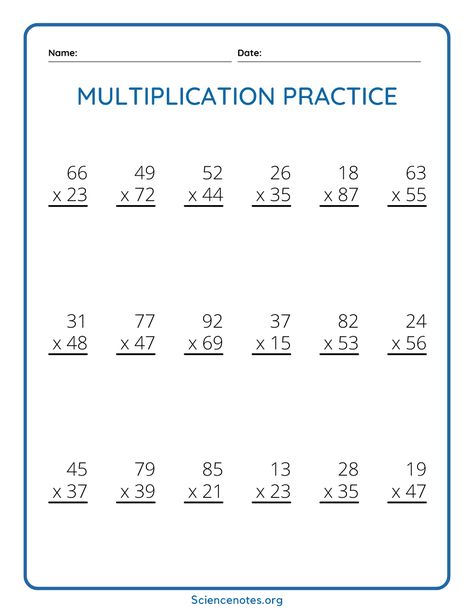 Multiplication Two Digit By Two Digit, Two Digit Multiplication Worksheets Free, Double Digit Multiplication Worksheets, Maths Multiplication Worksheets, 2 Digit Multiplication Worksheets, Multiplication Sheets, Two Digit Multiplication, Double Digit Multiplication, Maths Problems