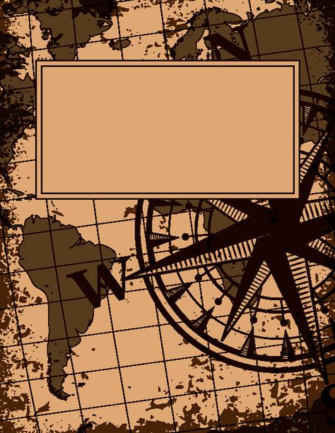 Free printable vintage map binder cover template. Download the cover in JPG or PDF format at http://bindercovers.net/download/vintage-map-binder-cover/ Sampul Binder, Science Notebook Cover, Sampul Notebook, School Binder Covers, Binder Cover Templates, خريطة ذهنية, Binder Covers Printable, School Book Covers, School Binder