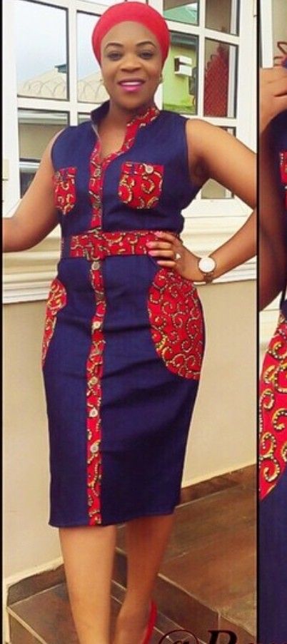 Jean Gown Styles With Ankara, Jeans Gown, Graduation Outfits For Women, Fine Outfits, African Dresses For Kids, African Print Clothing, Ankara Gown, Girls Dress Outfits, Color Blocking Outfits