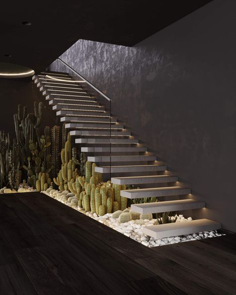 Black Modern House, تحت الدرج, درج السلم, Dark House, Stairway Design, Stairs Design Modern, Modern Stairs, Home Stairs Design, Modern Staircase