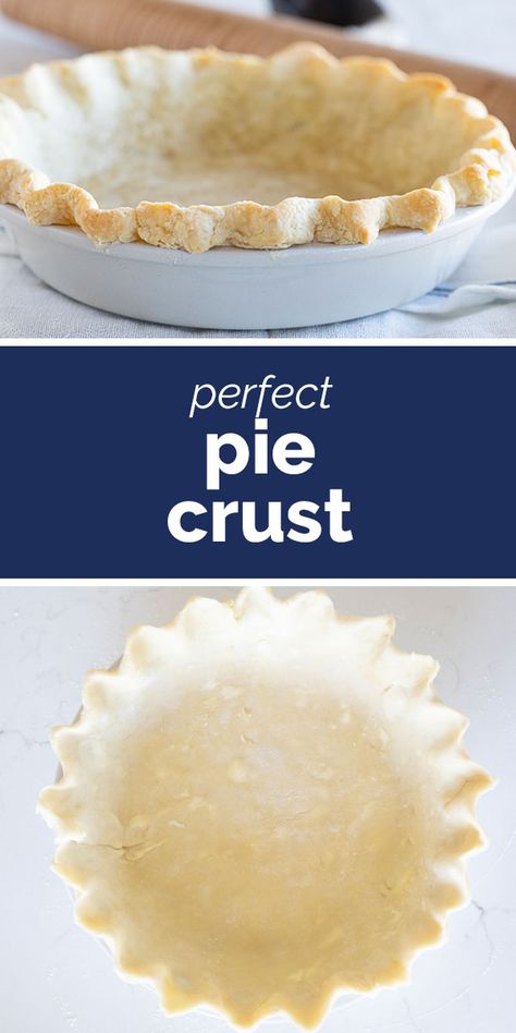 My basic pie crust recipe that I have been using for years. This is the best pie crust recipe that is flavorful and flaky – just like a pie crust should be! #recipe #pie #piecrust #baking #dessert Pie Crust Recipe Without Food Processor, Apple Pie Crust Recipe, Basic Pie Crust Recipe, Holiday Pie Recipes, Basic Pie Crust, Double Pie Crust, Crust Recipe Easy, Perfect Pie Crust Recipe, Apple Pie Crust