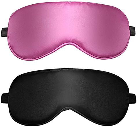 Lot de 2 Masque de Nuit, Masque de Sommeil en Soie Ultra-Douce Masque des Yeux Cache Yeux pour Dormir Anti-lumière avec Sangle Élastique Réglable(Noir, Rose) : Amazon.fr: Hygiène et Santé Eye Mask, Sleep Eye Mask, Mask, Beauty