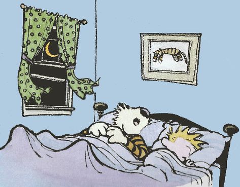 Calvin And Hobbes Quotes, Sleeping Gif, Calvin And Hobbes Comics, Cartoon World, Comic Relief, Sleeping Habits, Calvin And Hobbes, Comic Book Characters, Animated Gif